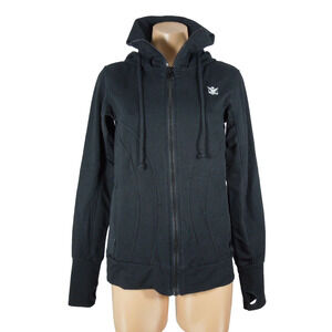 BL BODY Hoodie Sweatshirt S SMALL Womens Athletic Black Zip-Up Turtleneck